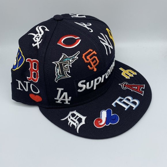 MLB x Supreme Box Logo 7 1/2 59Fifty New Era Hat Fitted Cap - Picture 3 of 5